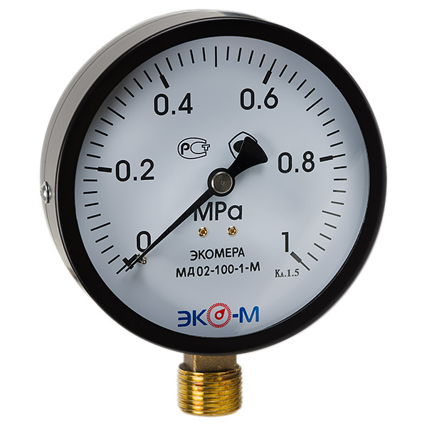 Манометр МД02-100мм 0..1,0МПа, М20*1,5 эконом