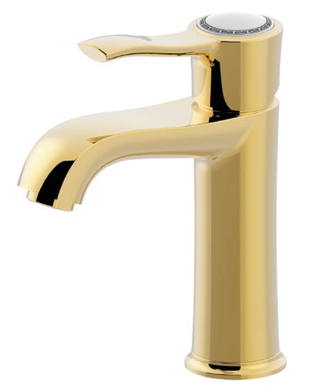 Смеситель "Смарт-Винтаж" для умывальника, золото, без донного клапана