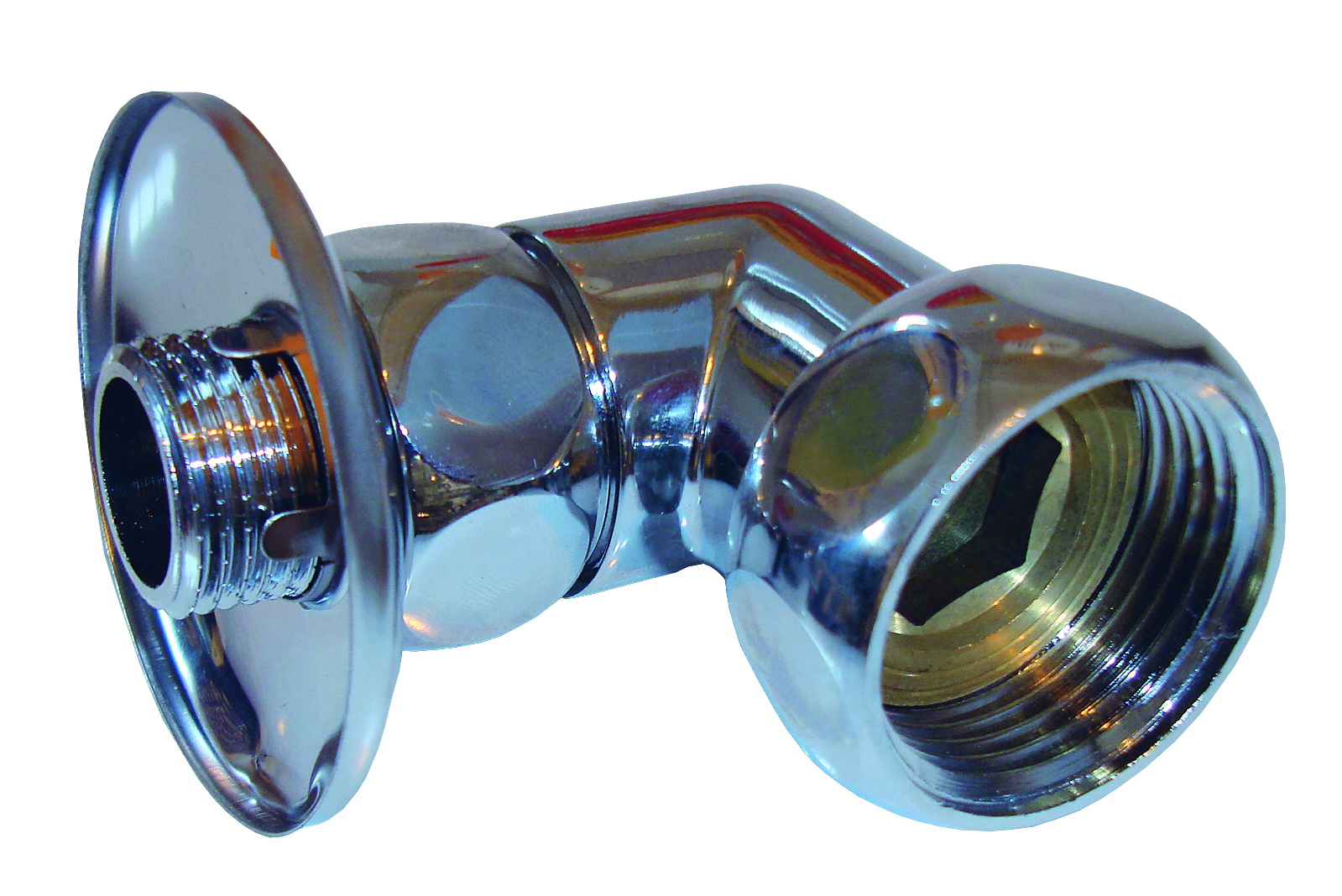 Переходник угловой НРхВР 1/2"х3/4" хром