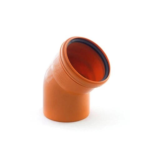 Отвод наружной канализации 160/45 с раструбом безнапорный