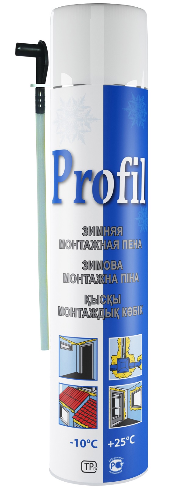 Пена монтажная ручная Profil 45л/625мл, -10/+35°C Пена монтажная ручная Profil 45л/625мл, -10/+35°C