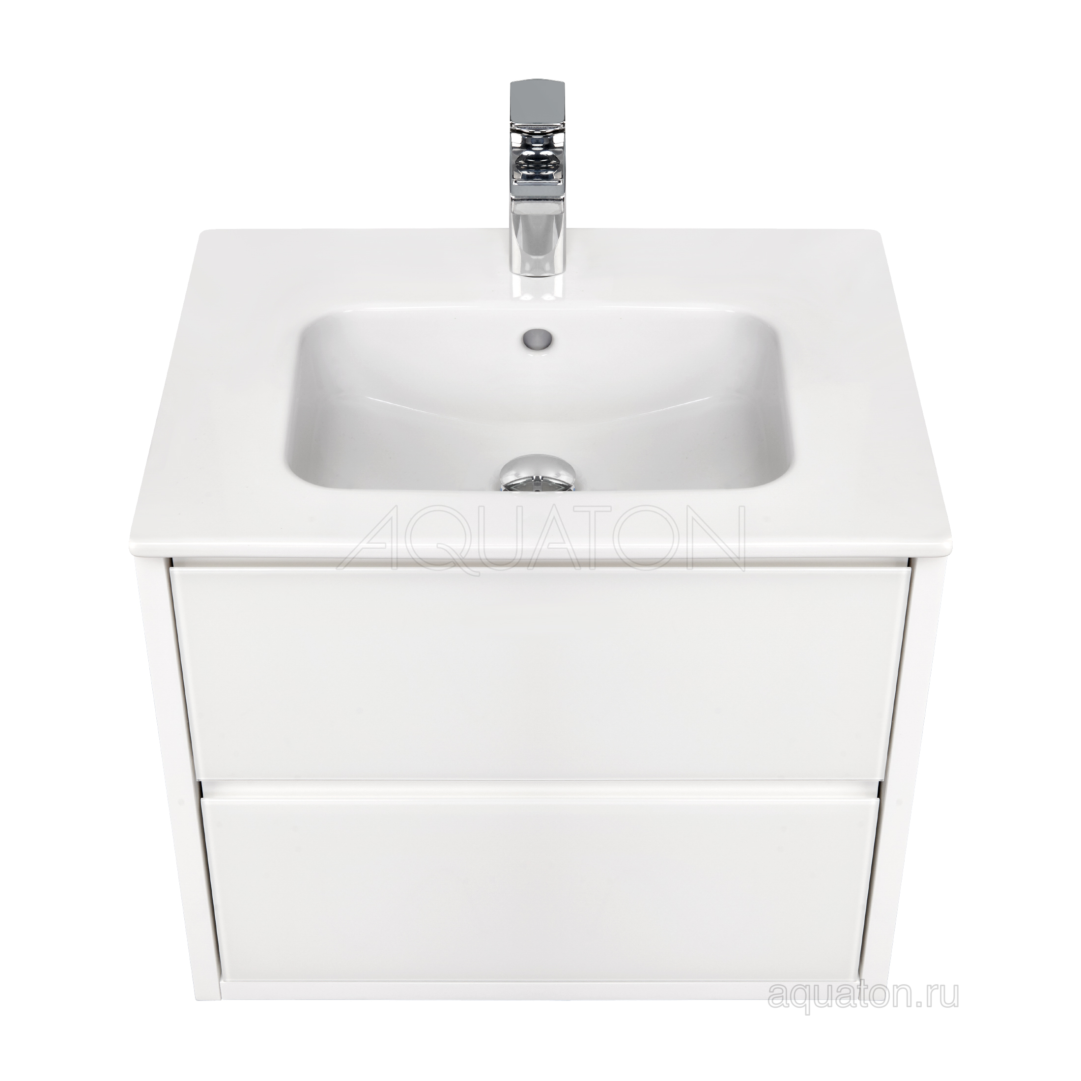 Тумба под раковину Aquaton Римини 60 белый глянец под умывальник Victoria Unic 600 мм