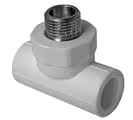 Тройник PP-R Firat 20х3/4 НР серый