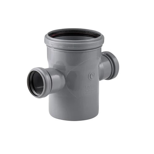 Крестовина Ду 110/50/50 87 гр. серая безнапорная для внутренней канализации