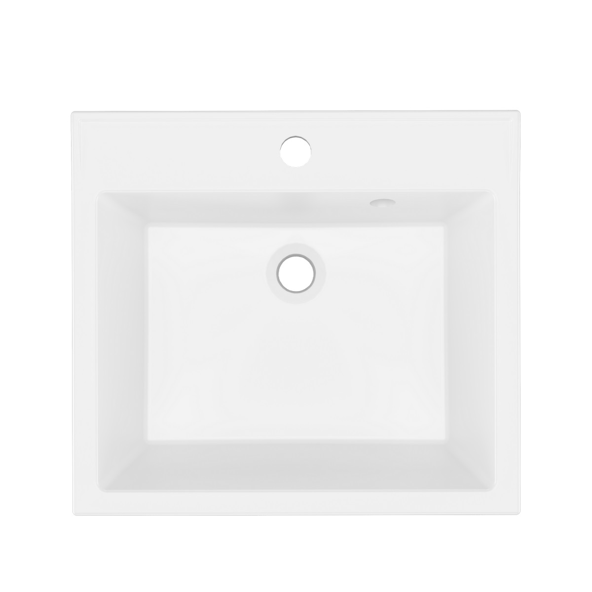 Умывальник накладной Paola Roma 500 из литьевого мрамора 500х450х156мм, в комплекте с выпуском и переливом