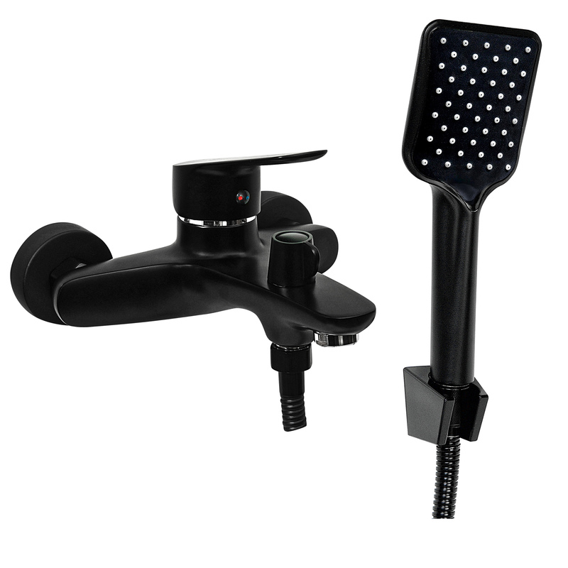 Смеситель для ванны универсальный, одноручный, черный, Г3Ч