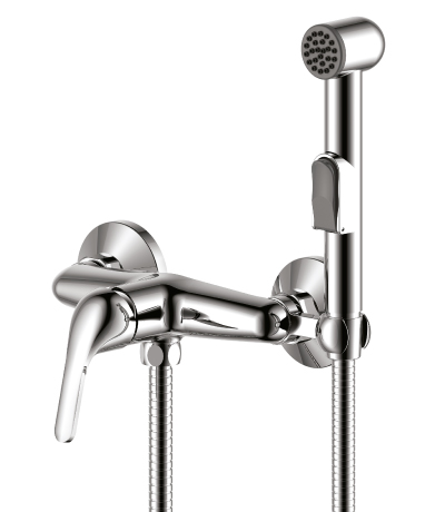 Смеситель для биде одноручный, с гигиеническим душем, картридж 25мм, RoSSinka SILVERMIX