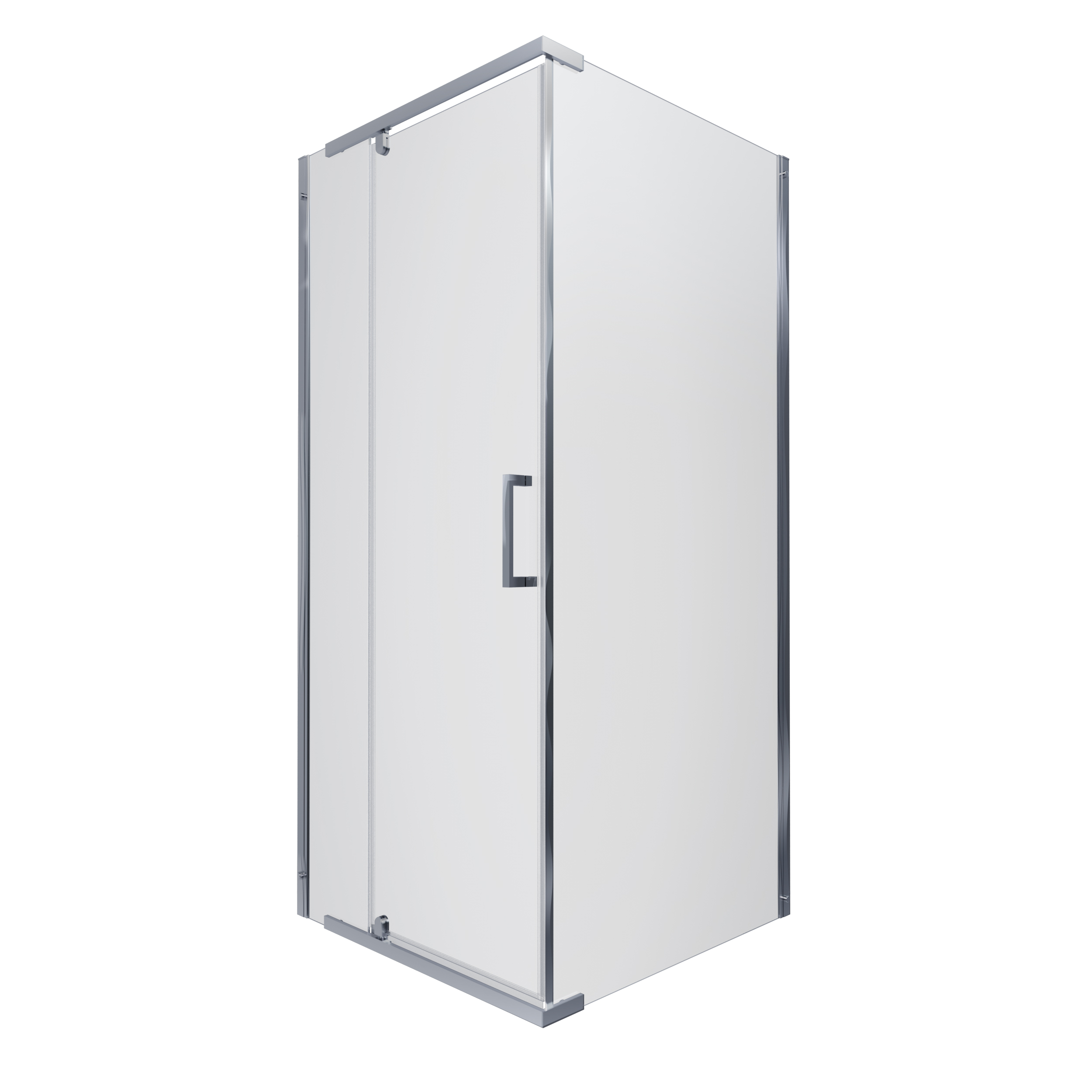 Душевая ширма ТЕРРА-ХРОМ 900х900 квадрат, стекло прозрачное, профиль хромированный ТРИТОН (2места)