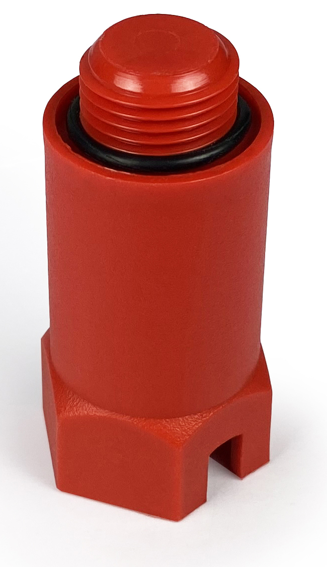 Пробка PP-R 1/2" длинная резьбовая красная