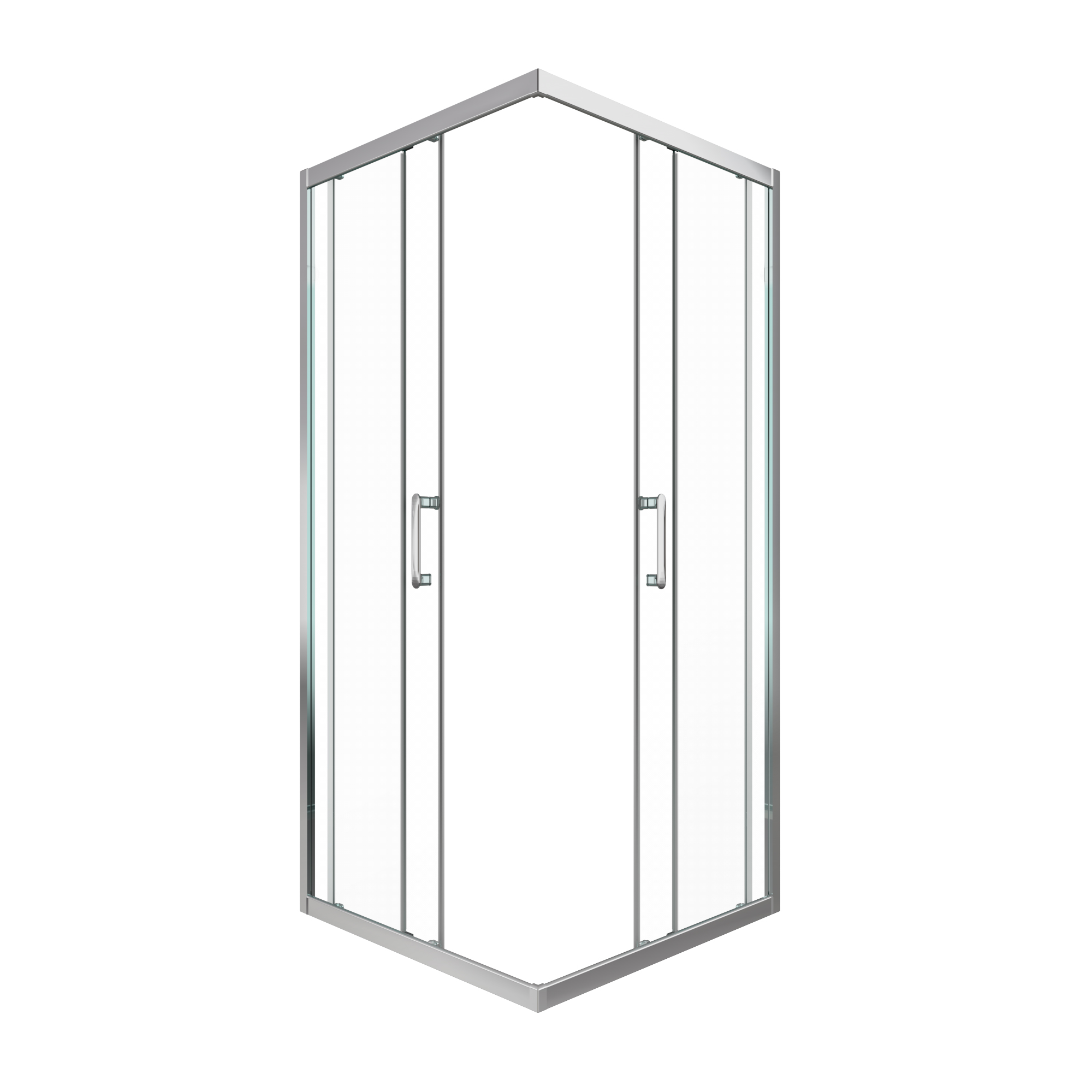 Душевая ширма ФИКС-ХРОМ 900х900 квадрат, стекло прозрачное, профиль хромированный ТРИТОН (2 места)