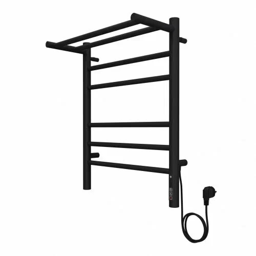 Электрический полотенцесушитель из конструкционной стали П6 Аврора 450х600 (встроенный диммер) RAL 9005 матовый mono, 482х600х450