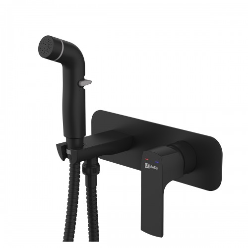 Смеситель LEMARK URSUS встраиваемый с гигиеническим душем, черный