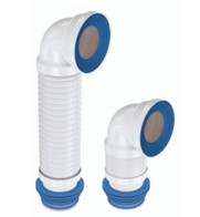 Труба фановая 110*90° для унитаза 500мм гофрированная раздвижная, белая NOVA