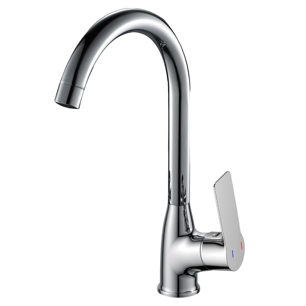 Смеситель для кухни одноручный с высоким поворотным изливом, картридж 35мм, RoSSinka SILVERMIX