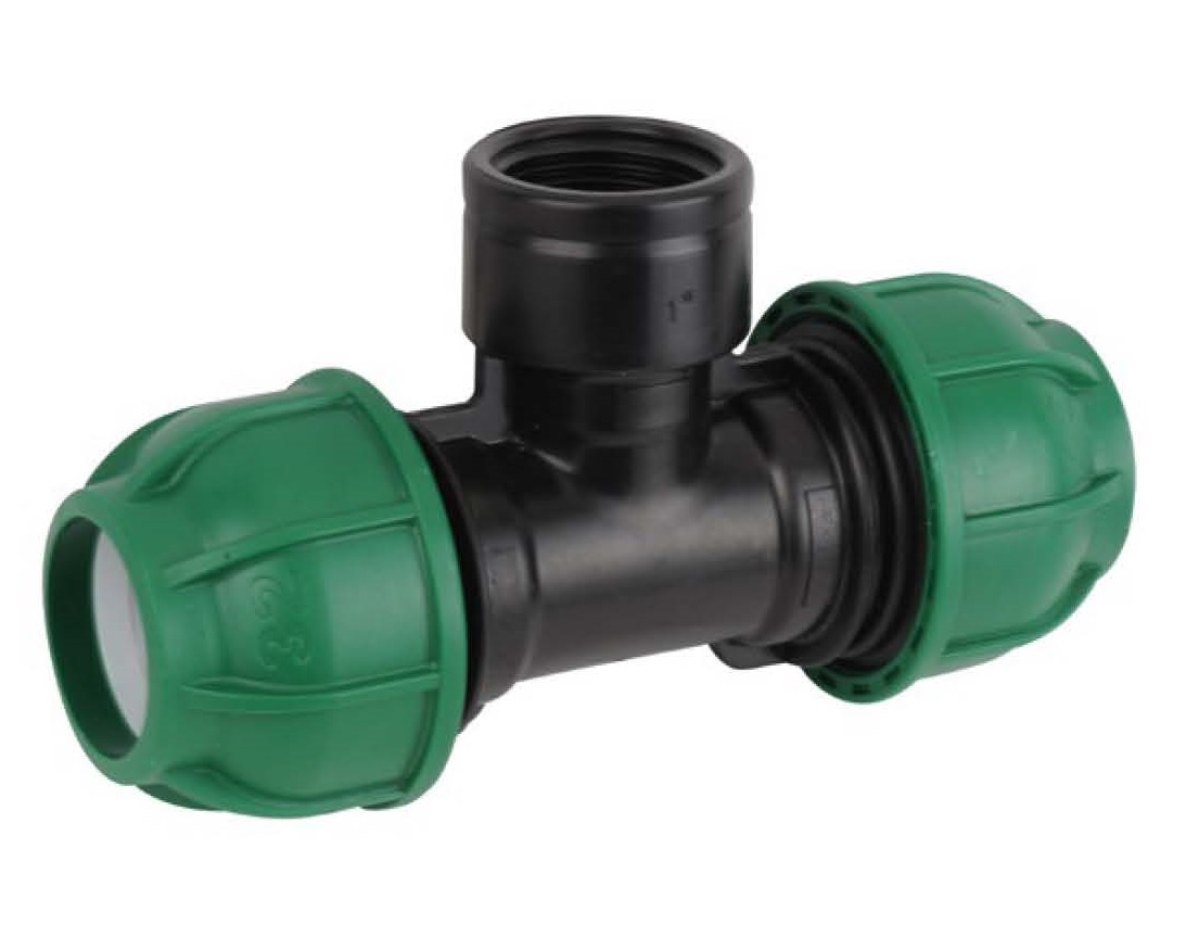 Тройник компрессионный 25х3/4" (цанга-внутренняя резьба)