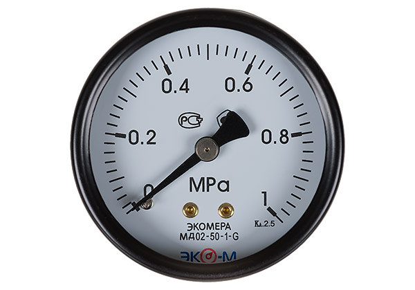 Манометр МД02-50мм 0..1,0МПа, G1/4, осевой
