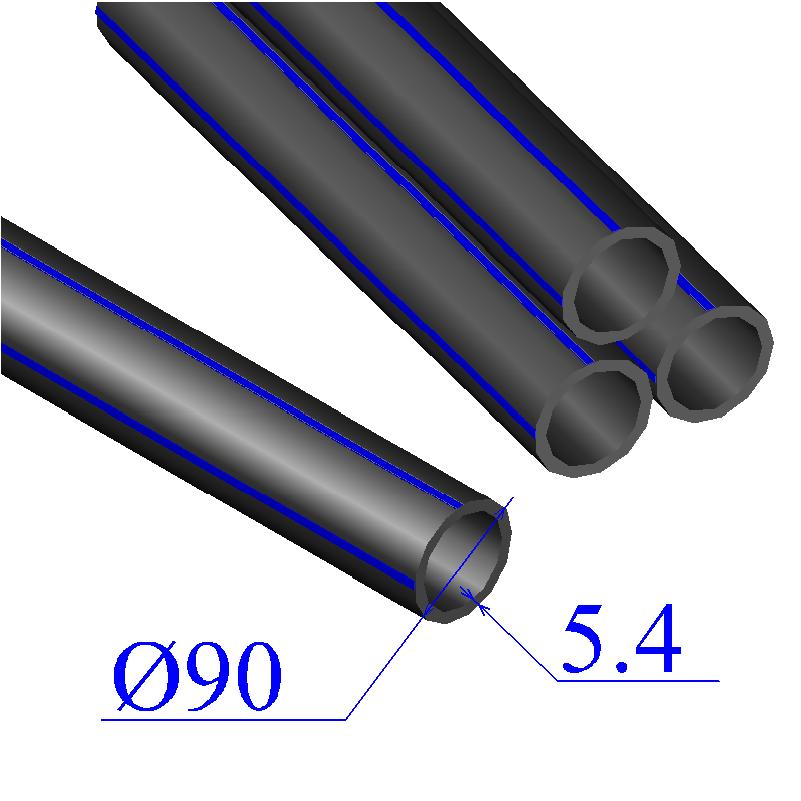 Труба ПЭ100 SDR 17 d 90х5,4 питьевая ГОСТ 18599-2001 (бухта 100м)