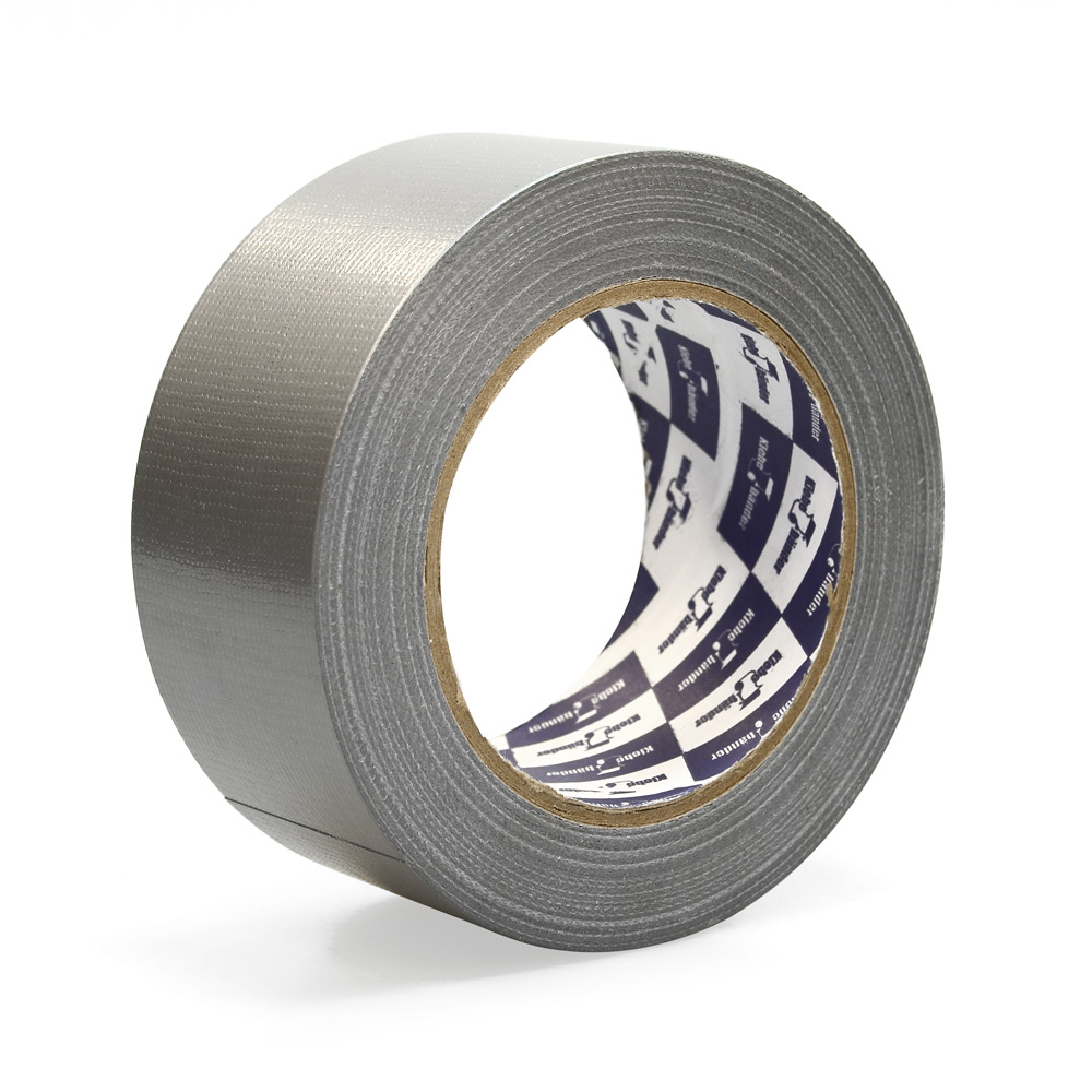Лента Klebebander полимерная с липким слоем армированная тканевыми волокнами 50ммх40м 145мкм, серая