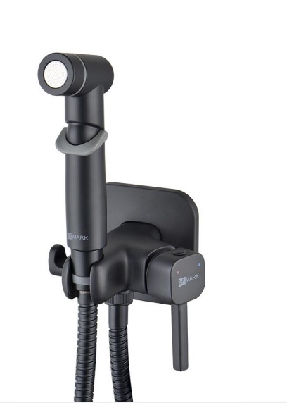 Смеситель LEMARK SOLO встраиваемый с гигиеническим душем, черный