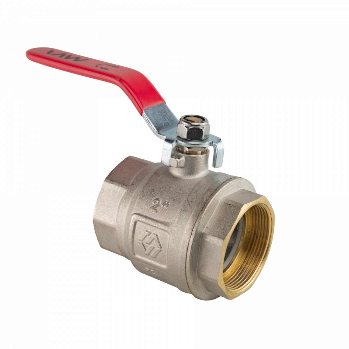 Кран шаровый латунный Ду50 полнопроходной с ручкой, г/г, Tmax=120С, Ру40, ремонтопригодный MVI ГОСТ