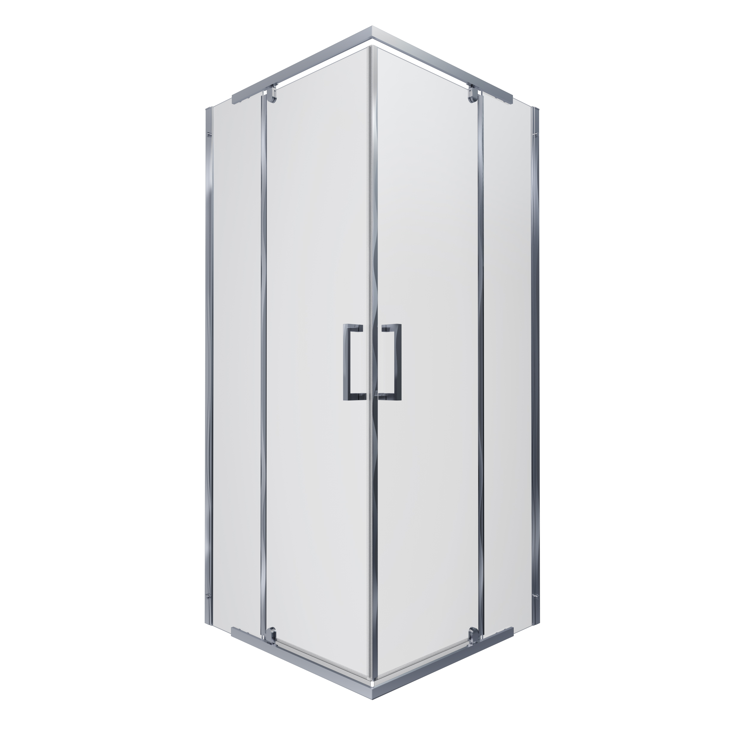 Душевая ширма КАППА-ХРОМ 900х900 квадрат, стекло прозрачное, профиль хромированный ТРИТОН (2места)