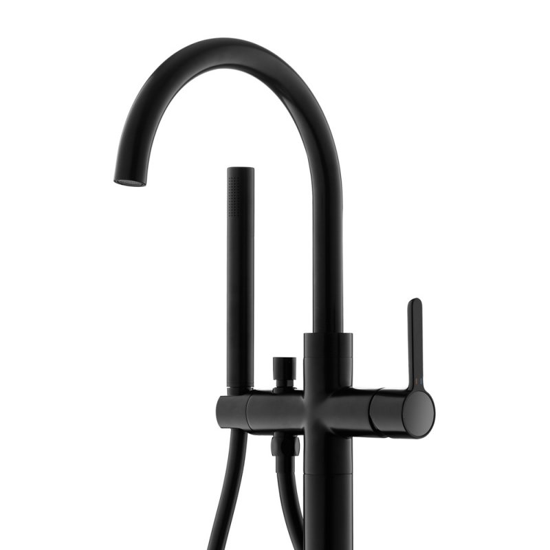 Напольный смеситель для ванны, чёрный матовый ECO CEZARES