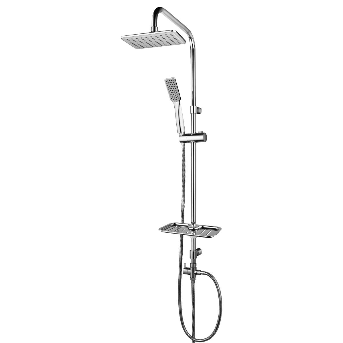 Душевой гарнитур без смесителя LEMARK c верхней душевой лейкой "Тропический дождь" 150х190 мм, 1-функц. ручная лейка, хром