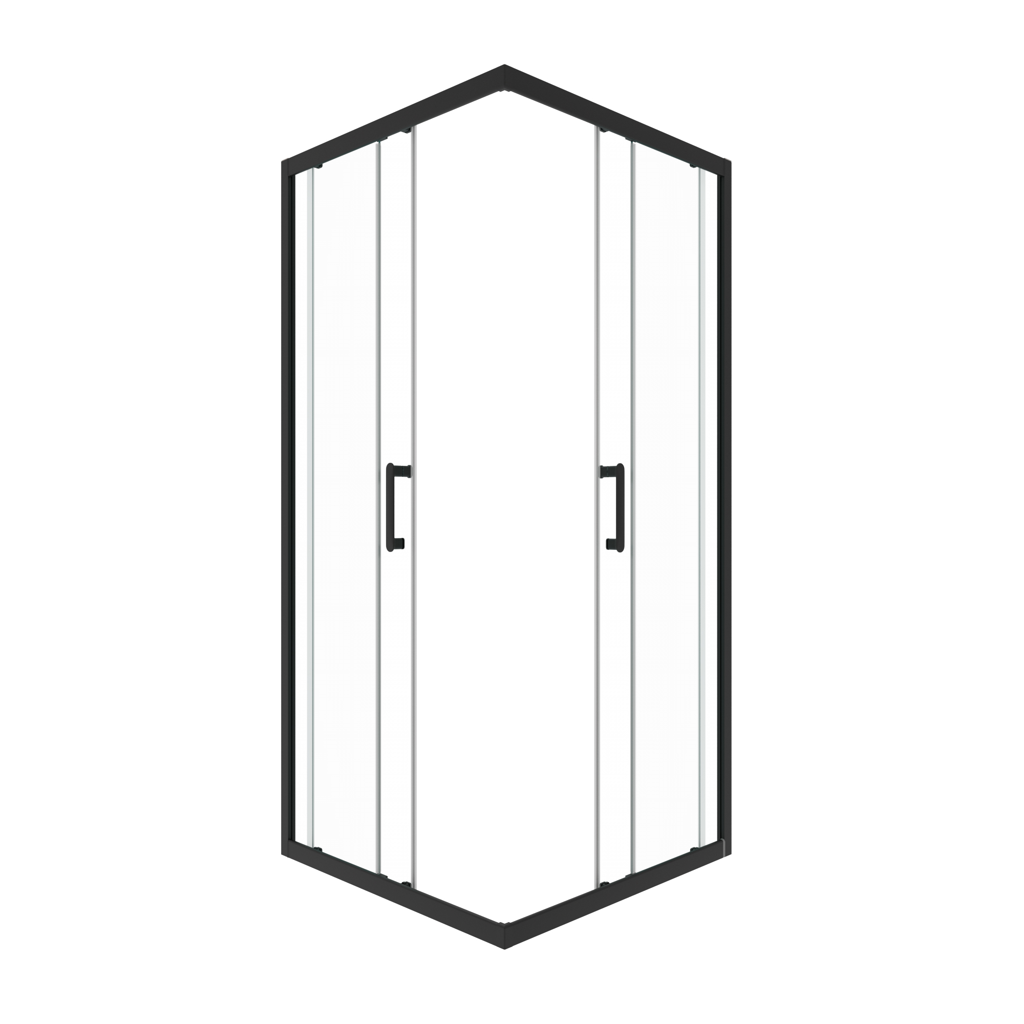 Душевая ширма ФИКС-БЛЭК 900х900 квадрат, стекло прозрачное, профиль черный ТРИТОН (2 места)