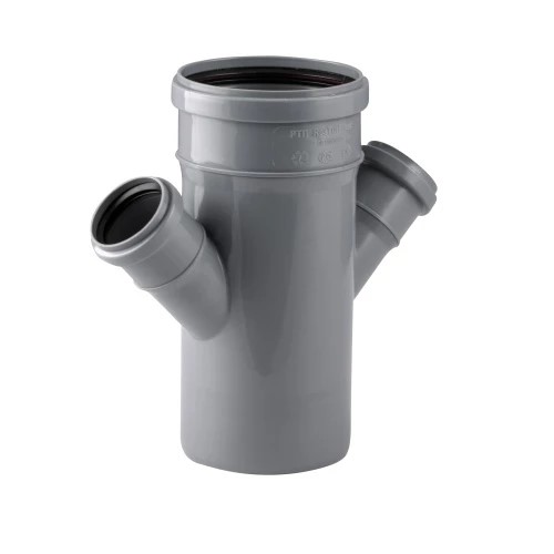 Крестовина Ду 110/50/50 45 гр. серая безнапорная для внутренней канализации