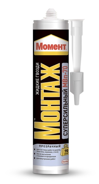 Клей монтажный однокомпонентный дисперсионный "Момент Монтаж Суперсильный Прозрачный МВп-70" 280 гр Клей монтажный однокомпонентный дисперсионный "Момент Монтаж Суперсильный Прозрачный МВп-70" 280 гр
