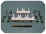 Набор крепежный д/мп, PPR, ПЭ труб D26мм(фиксатор D26-5шт., саморез-5шт.,дюбель-5шт.)