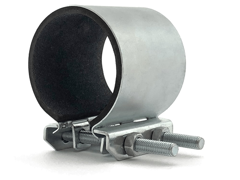 Хомут ремонтный 2"1/2 (74-82) оцинкованный (ширина 70 мм, толщина 1 мм с уплотнительной резинкой)