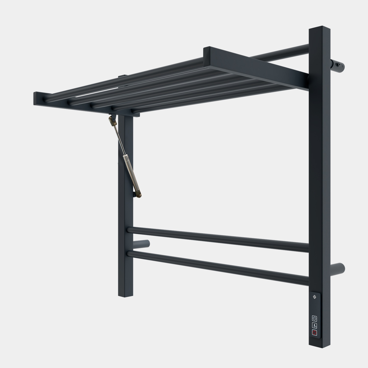 Электрический полотенцесушитель из конструкционной стали П8 Классик 500х800 (встроенный диммер) RAL 9005 матовый mono, 532x800x500