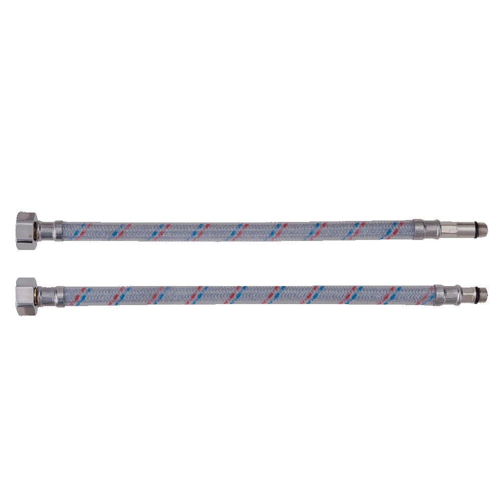 Гибкая подводка для смесителя (пара) М10 60см AQualine с ПВХ покрытием