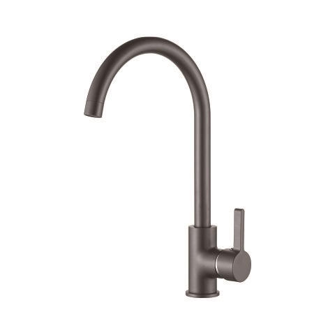Смеситель для кухни одноручный, с высоким поворотным изливом, оружейная сталь Accoona A4594ST