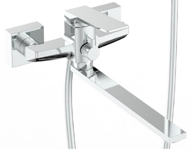 Смеситель "Смарт-Лофт" для ванны/душа, излив 250мм, переключатель с керамическими пластинами. с аксессуарами