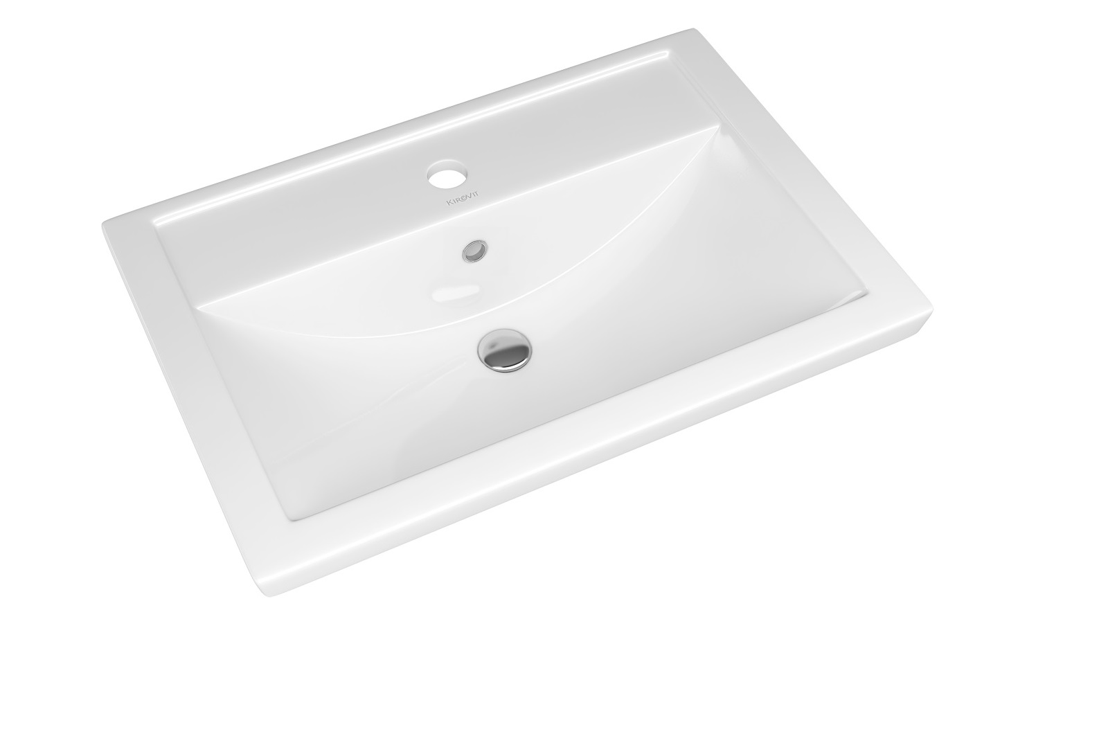 Умывальник мебельный "Фостер-700" KIROVIT, 460х705х215 мм, белый, отверстие под смеситель, перелив с обрамлением