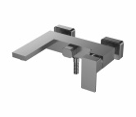 Смеситель для ванны, короткий излив, 3-реж.лейка, нержавеющая сталь SUS 304, цвет оружейная сталь Accoona A63208ST