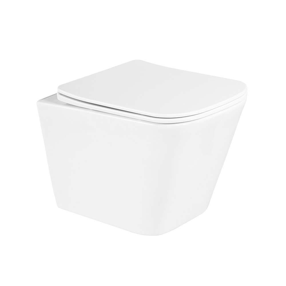 Унитаз BelBagno DUE подвесной, c креплением и сиденьем дюропласт soft close, цвет белый