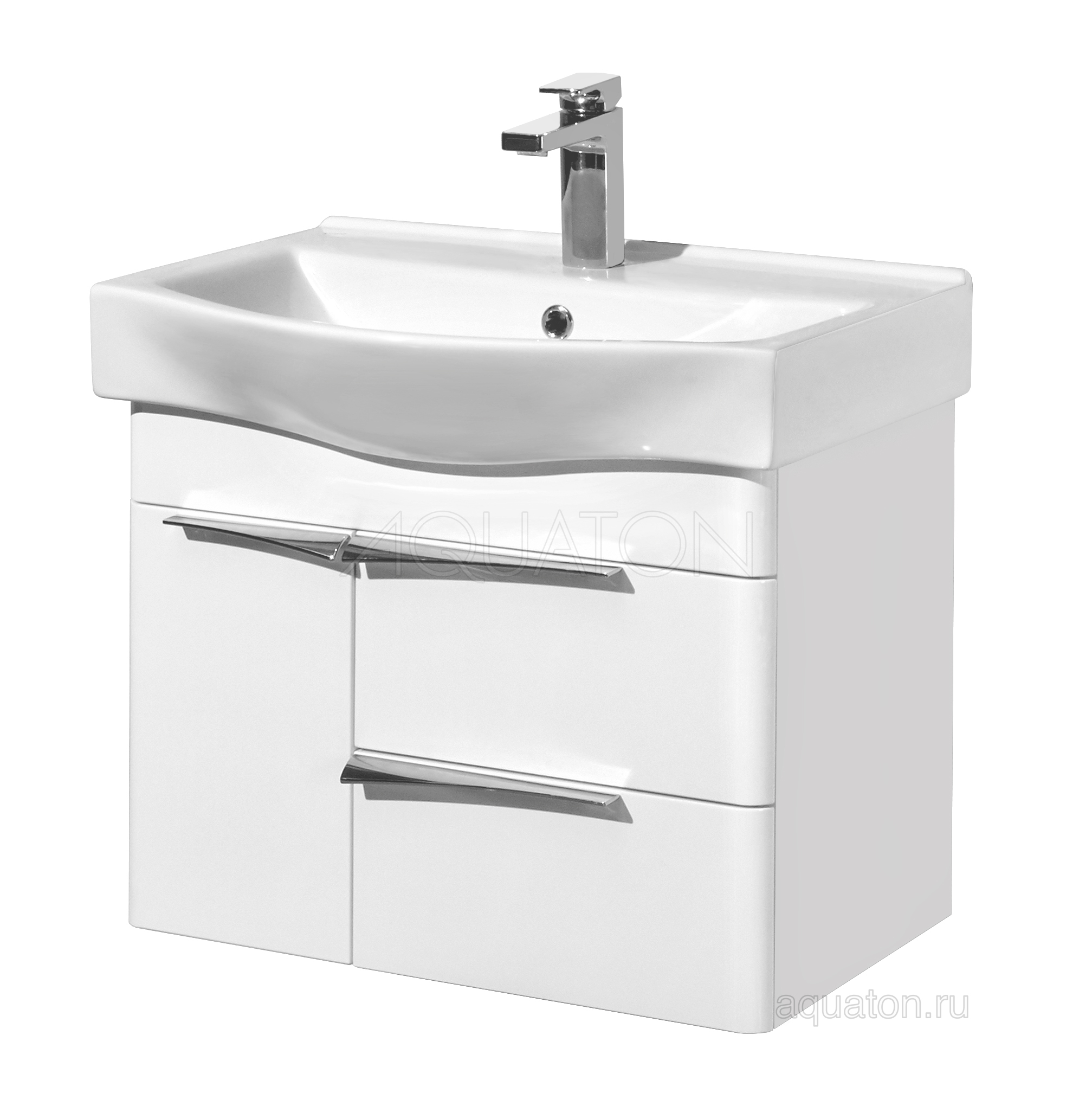 Тумба под раковину Aquaton Беверли 65 белый глянец, 35,7х61,6х45,5 см, под умывальник Беверли 65