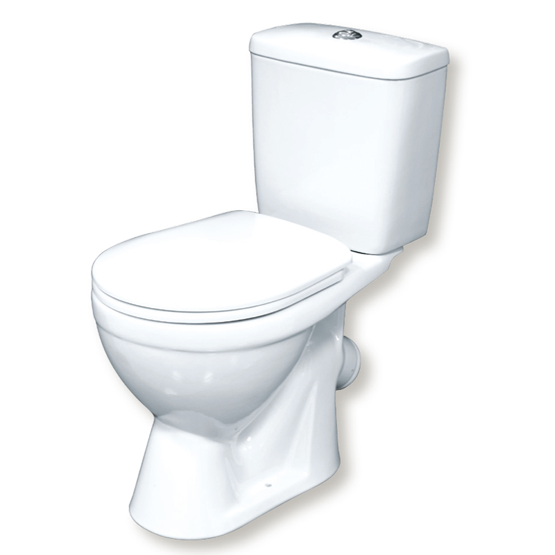 Унитаз-компакт "Лира Люкс" белый г.Киров, воронкообразный, косой выпуск, ниж.подвод, хром.кнопка, жест.сид.м/л, крепеж 600х350х780