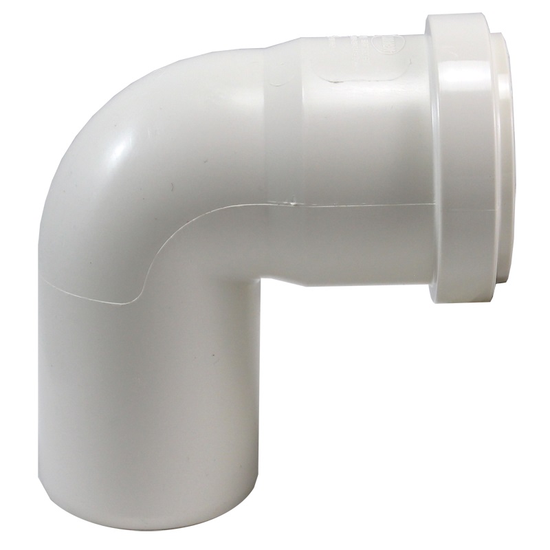 КОМФОРТ Отвод D050*87 с пониженным уровнем шума белый безнапорный для внутренней канализации