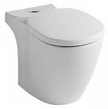 Унитаз "Коннект Спейс" напольный для монтажа с бачком, пристенный, горизонтальный выпуск, глубокий смыв, с крепежом, белый Ideal Standard