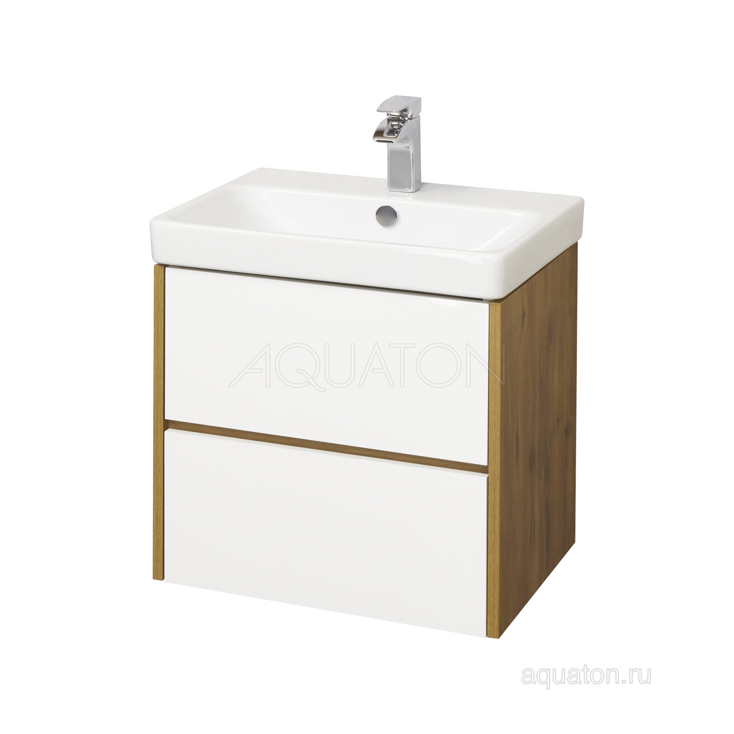 Тумба под раковину Aquaton Сканди 70 белая/дуб рустикальный, подвесная, 2 выдвижных ящика, с механизмом Push-to-open, 59,1х68,2х42,7, под умывальник Адриана 70 Тумба под раковину Aquaton Сканди 70 белая/дуб рустикальный, подвесная, 2 выдвижных ящика, с механизмом Push-to-open, 59,1х68,2х42,7, под умывальник Адриана 70