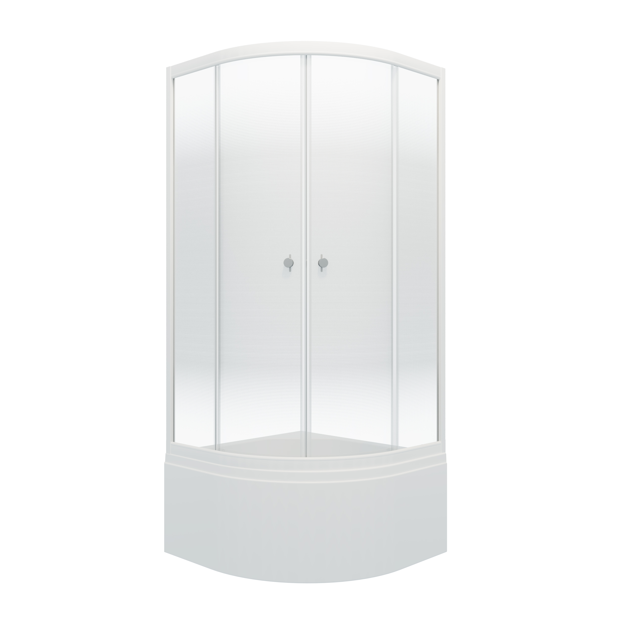 Душевое ограждение ЛАЙТ Б1 900х900 полукруглый глубокий поддон, стекло Градиент, профиль белый ТРИТОН (ограждение/5мест+сифон D50мм)