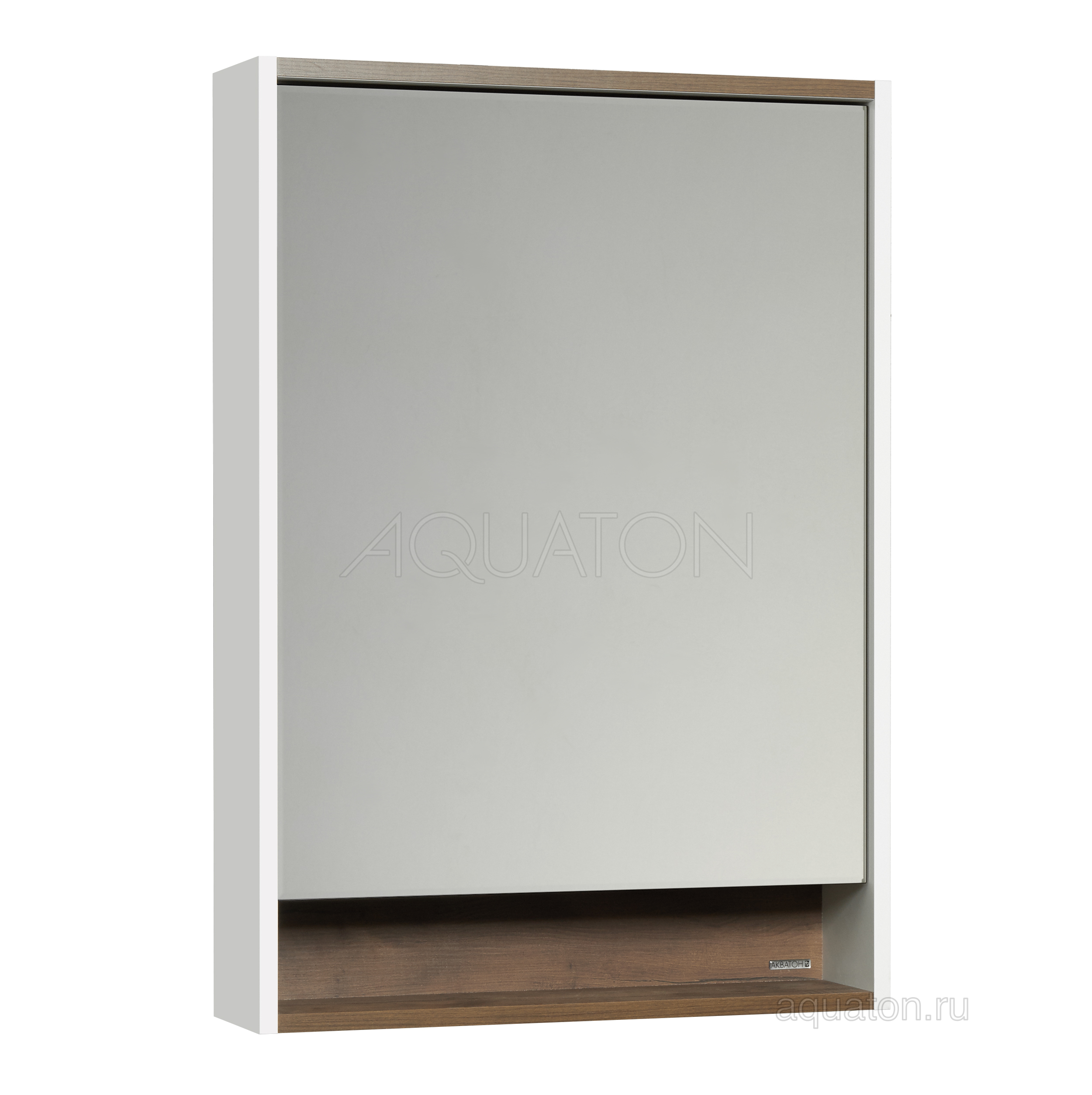 Зеркальный шкаф Aquaton Капри 60, регулирумые полочки,светодиодная подсветка, таксония темная, 60х85 см