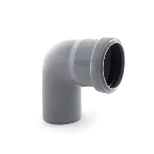 Отвод Ду 50 87 гр. серый безнапорный для внутренней канализации