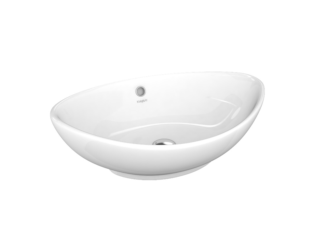 Умывальник мебельный "Гамма 560" KIROVIT, 365х555х180, белый, перелив с обрамлением