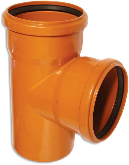 Тройник НПВХ 200/200*87 с раструбами безнапорный для систем наружной канализации