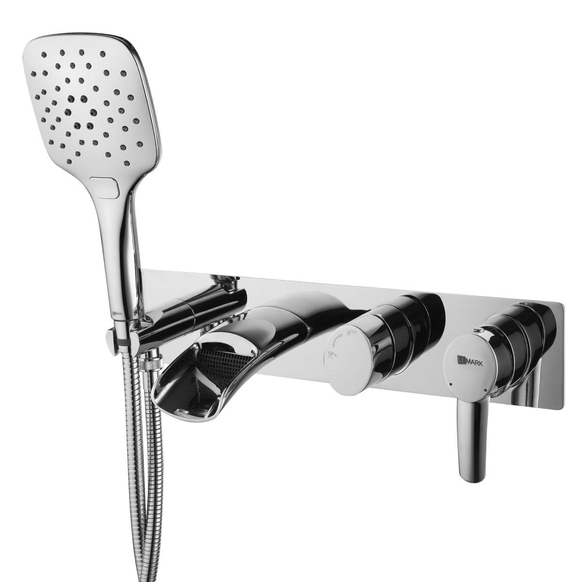 Смеситель LEMARK ATLANTISS для ванны и душа встраиваемый, с 3-функциональной лейкой, хром